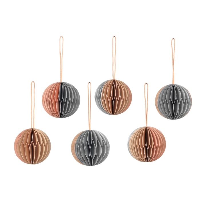 볼 크리스마스 바우블 허니콤 Ø5 cm 6 피스 - Multi/beige - Broste Copenhagen | 브로스테코펜하겐