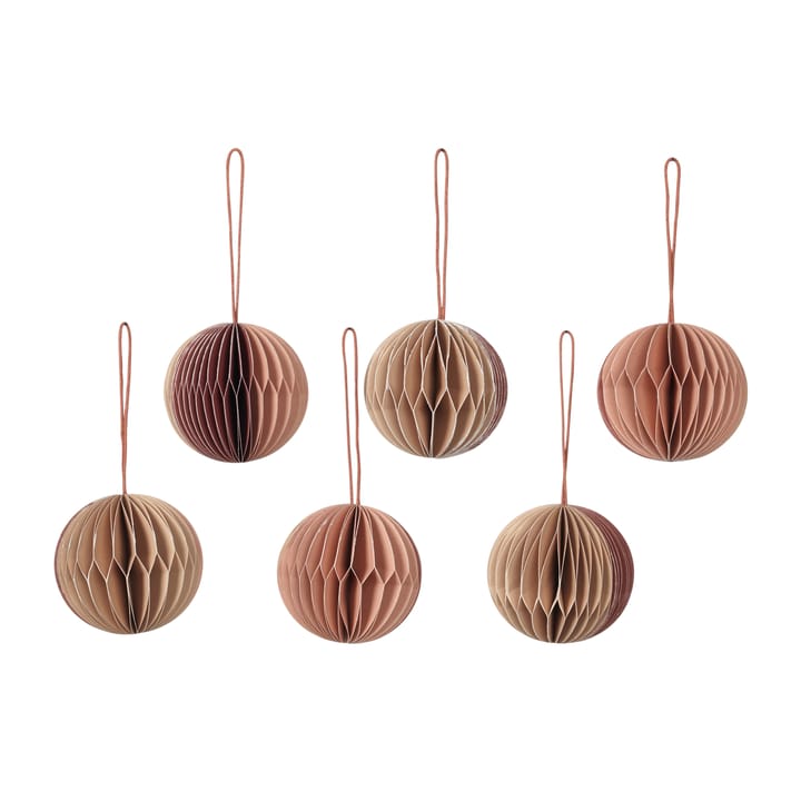 볼 크리스마스 바우블 허니콤 Ø5 cm 6 피스 - Multi/pink - Broste Copenhagen | 브로스테코펜하겐