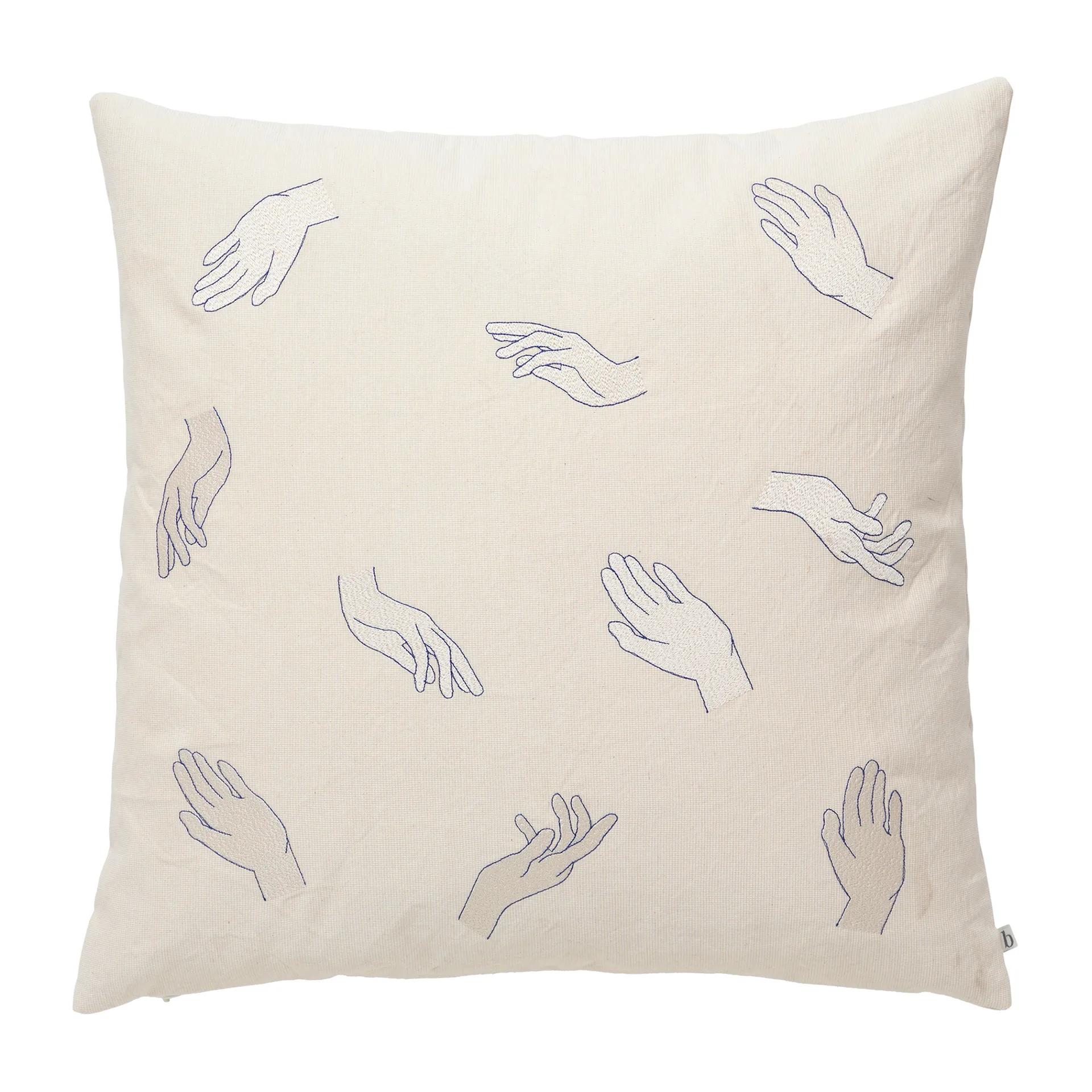 터치 베개커버 50x50 cm, Intense blue-off white Broste Copenhagen | 브로스테코펜하겐