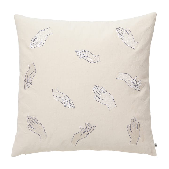 터치 베개커버 50x50 cm, Intense blue-off white Broste Copenhagen | 브로스테코펜하겐