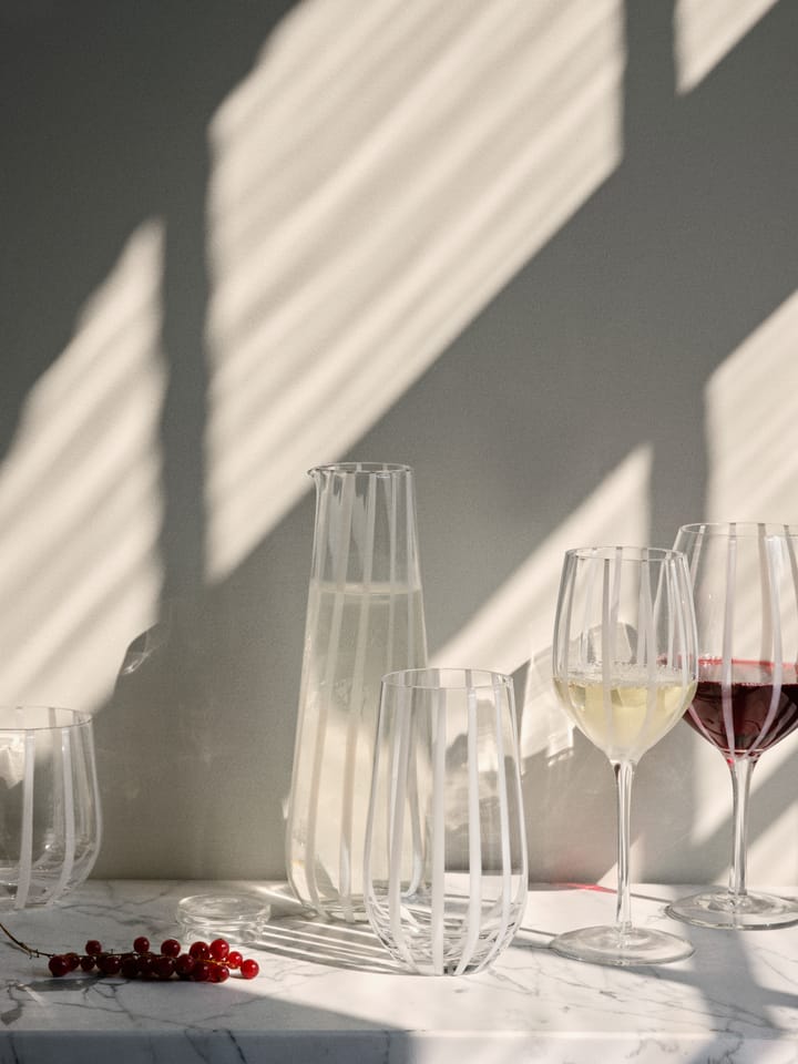 스트라이프 드링킹 잔 55 cl, Clear-white stripes Broste Copenhagen | 브로스테코펜하�겐