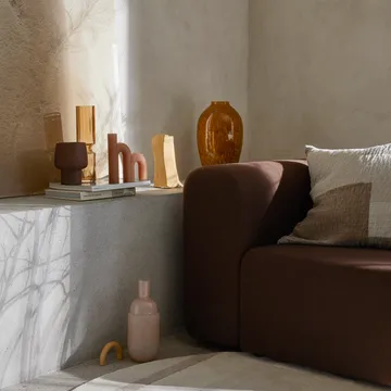 패치 쿠션커버 60x60 cm - beige-brown - Broste Copenhagen | 브로스테코펜하겐