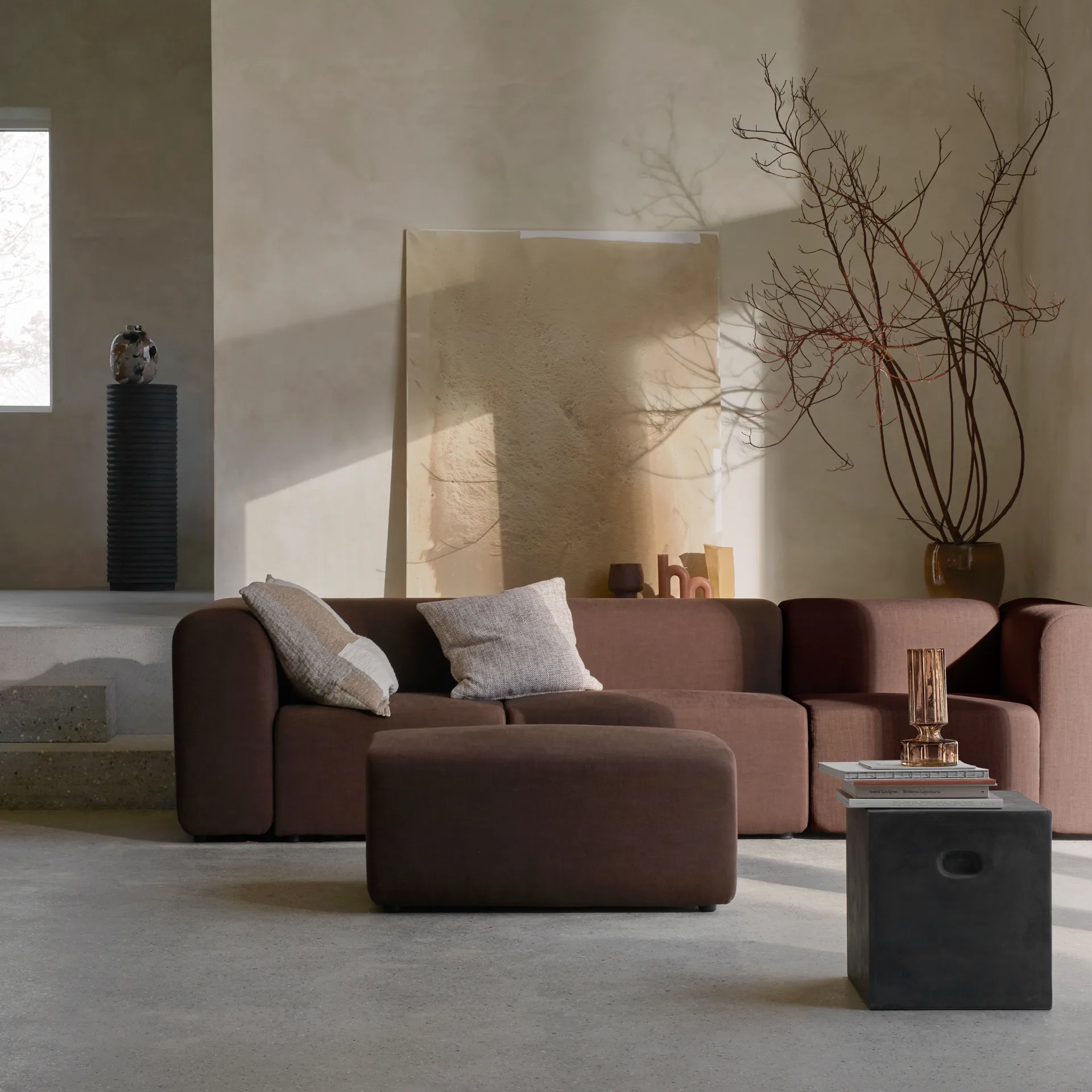 패치 쿠션커버 60x60 cm, beige-brown Broste Copenhagen | 브로스테코펜하겐