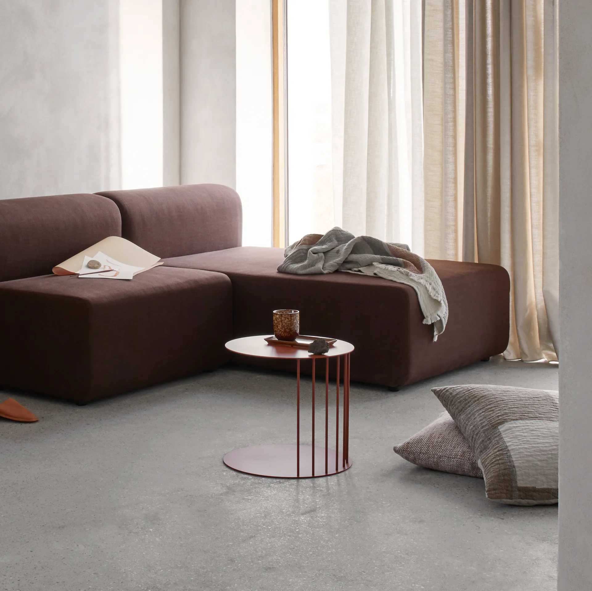 패치 쿠션커버 60x60 cm, beige-brown Broste Copenhagen | 브로스테코펜하겐