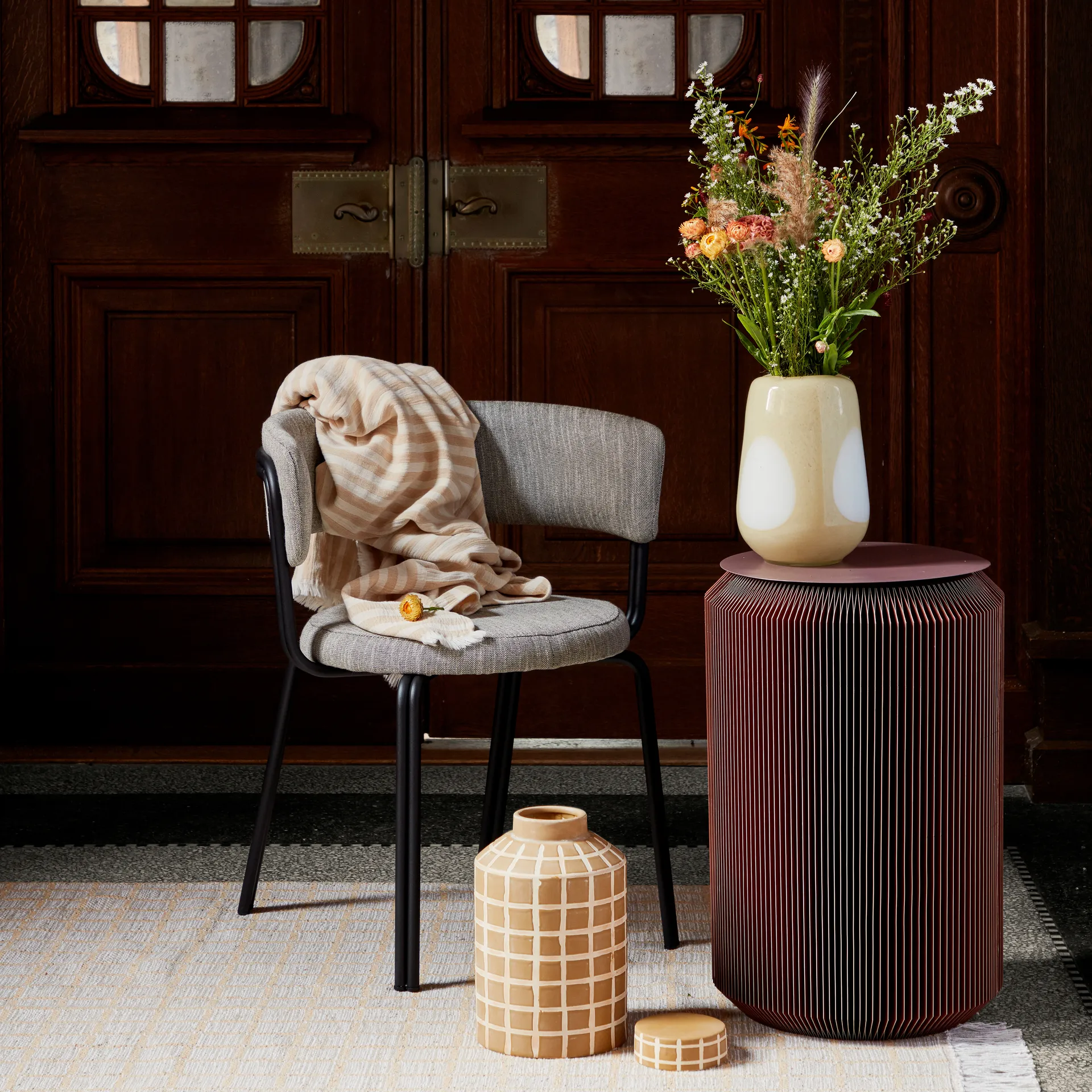 Ada Dot 유리 화병 26 cm, golden fleece yellow Broste Copenhagen | 브로스테코펜하겐