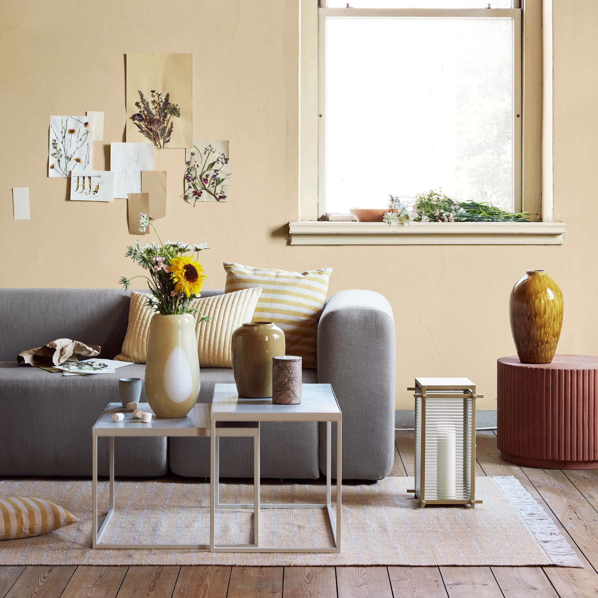 Ada Dot 유리 화병 37 cm, golden fleece yellow Broste Copenhagen | 브로스테코펜하겐