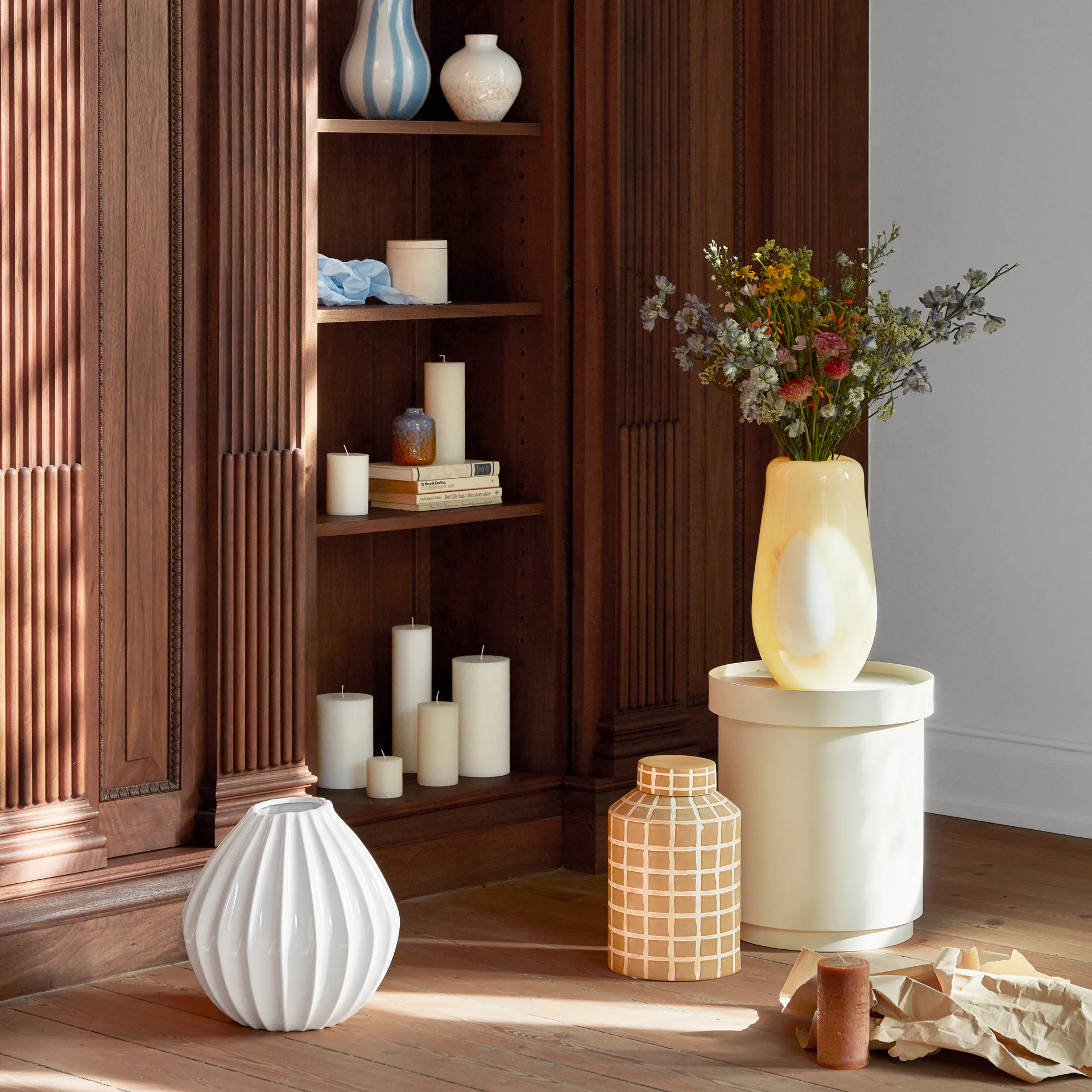 Ada Dot 유리 화병 37 cm, golden fleece yellow Broste Copenhagen | 브로스테코펜하겐