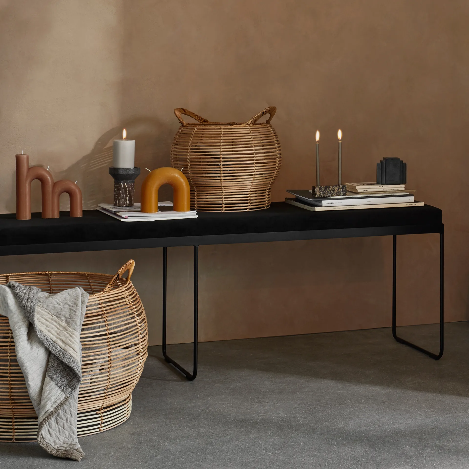 Bend 캔들 14.5x16.5 cm, honey gold Broste Copenhagen | 브로스테코펜하겐