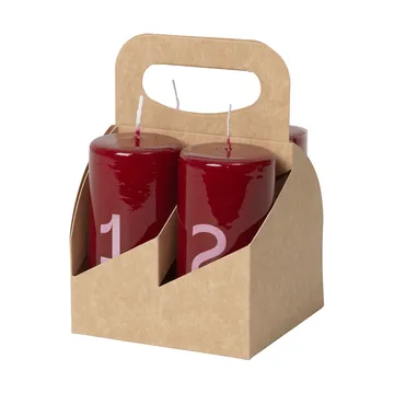 Broste 대림절 캔들 - Burgundy-White, 4 pieces - Broste Copenhagen | 브로스테코펜하겐