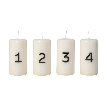 Broste 대림절 캔들 - White-Black, 4 pieces - Broste Copenhagen | 브로스테코펜하겐