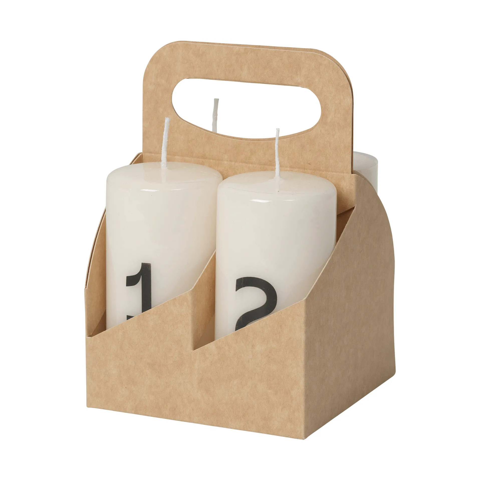 Broste 대림절 캔들, White-Black, 4 pieces Broste Copenhagen | 브로스테코펜하겐