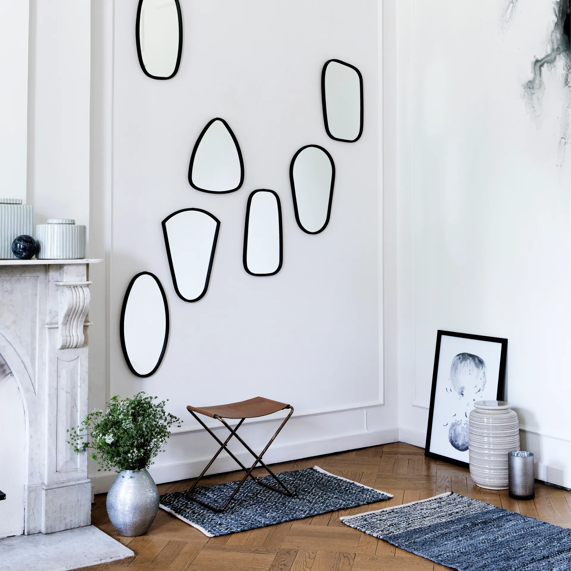 놀라 스툴 레더, brown, 45 cm Broste Copenhagen | 브로스테코펜하겐