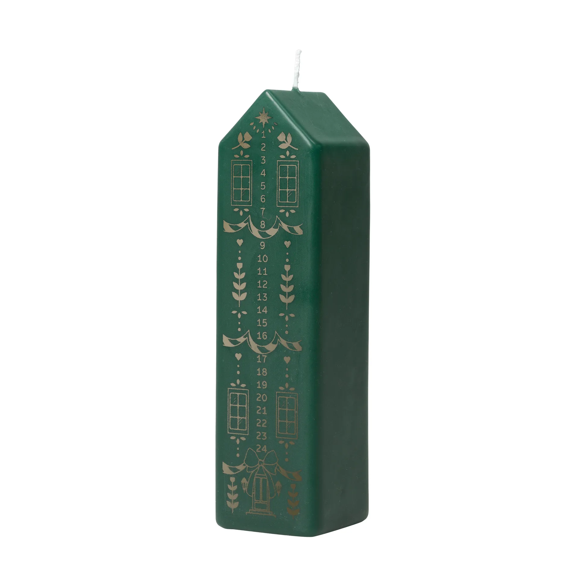 Casa 캘린더 캔들, Dark green-gold Broste Copenhagen | 브로스테코펜하겐