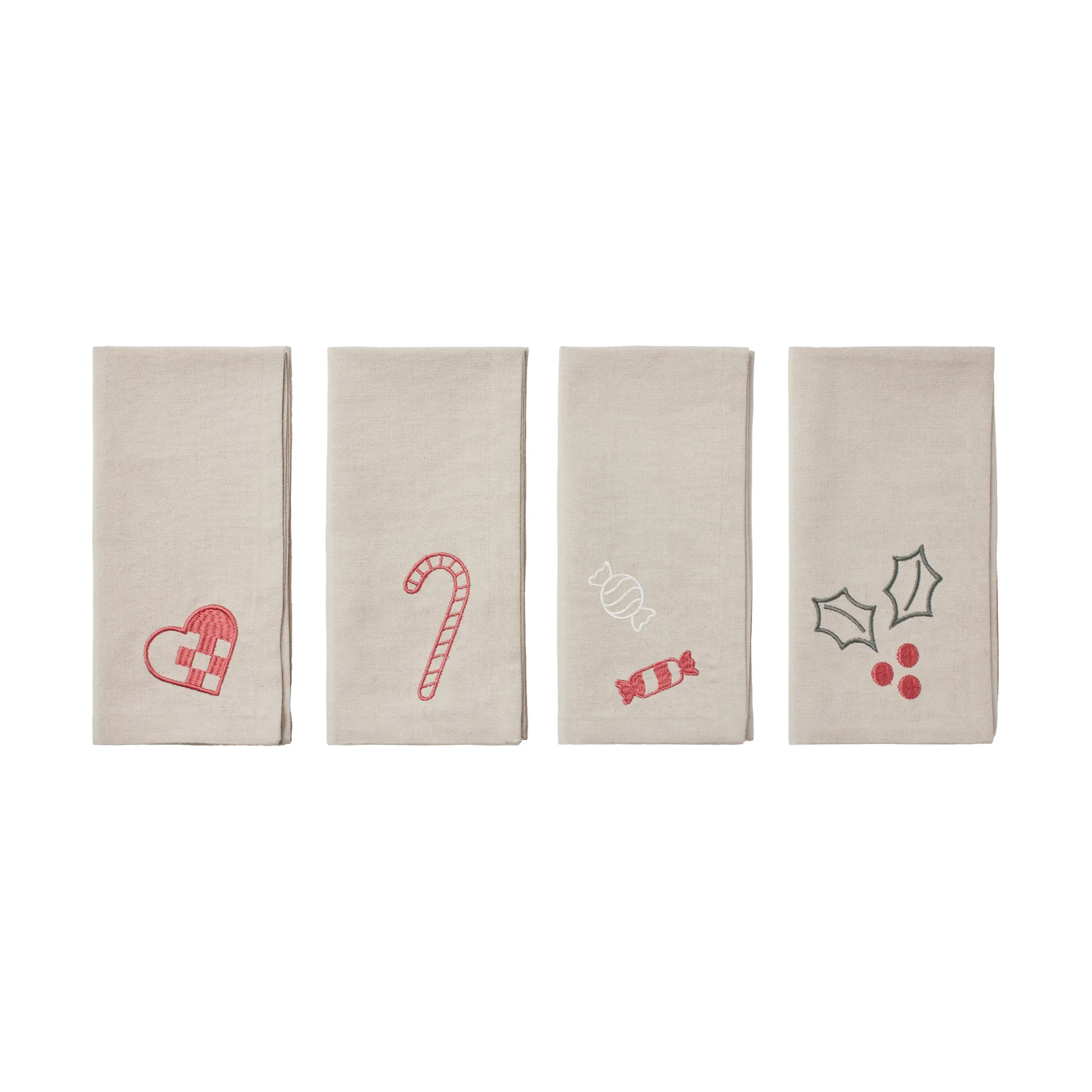 Fryd 패브릭 냅킨 45x45 cm 4개 세트, Light warm grey-red Broste Copenhagen | 브로스테코펜하겐