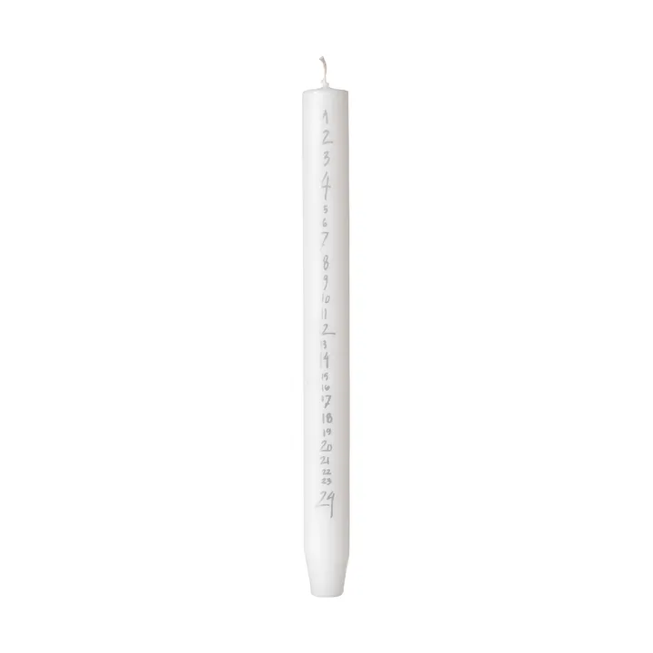 Handwritten 캘린더 양초 - Pure White-Silver - Broste Copenhagen | 브로스테코펜하겐