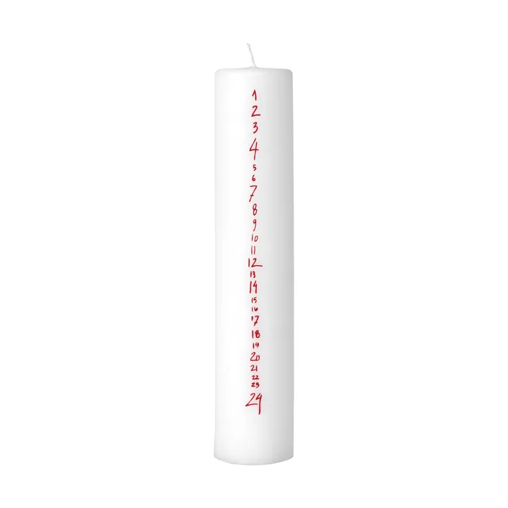 Handwritten 캘린더 양초 - White-Red - Broste Copenhagen | 브로스테코펜하겐