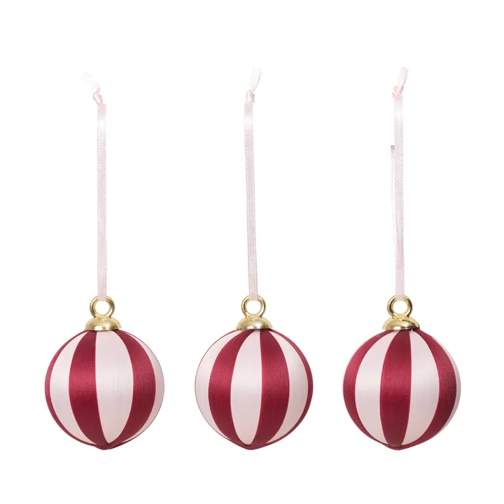 Joy 크리스마스 오너먼트 - Deep Red-Soft Pink - Broste Copenhagen | 브로스테코펜하겐