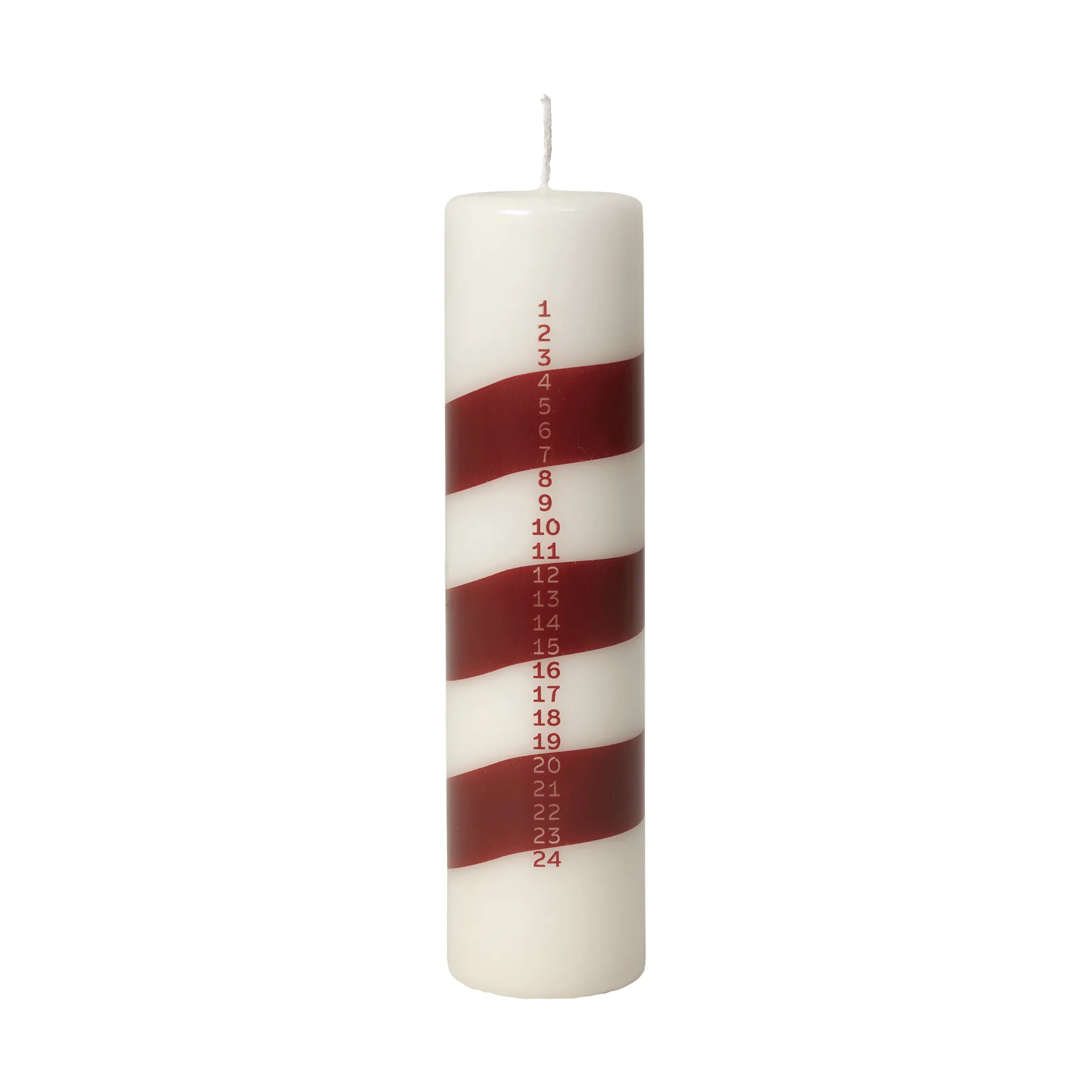 Linea 캘린더 캔들, Off White-Burgundy Broste Copenhagen | 브로스테코펜하겐