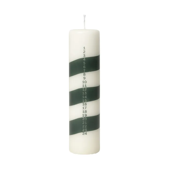 Linea 캘린더 캔들 - Off white-dark green - Broste Copenhagen | 브로스테코펜하겐