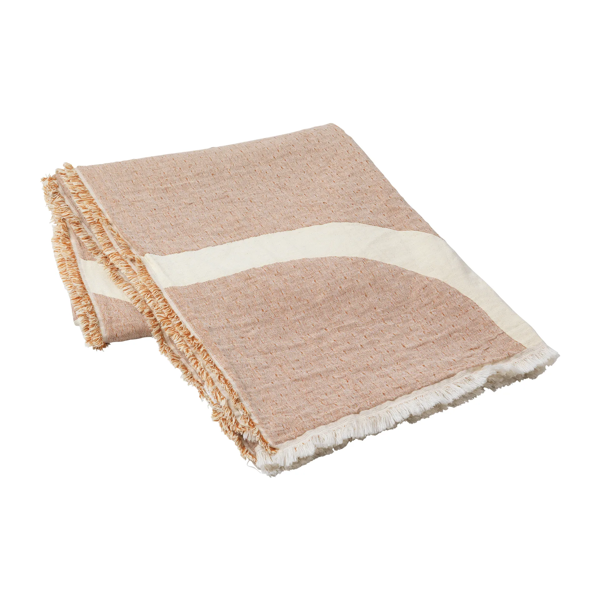 타이드 스로우 코튼-라인n 130x180 cm, Caramel brown Broste Copenhagen | 브로스테코펜하겐