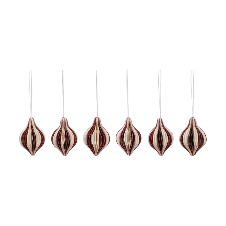 Spira 크리스마스 오너먼트 - Burgundy-Off White - Broste Copenhagen | 브로스테코펜하겐