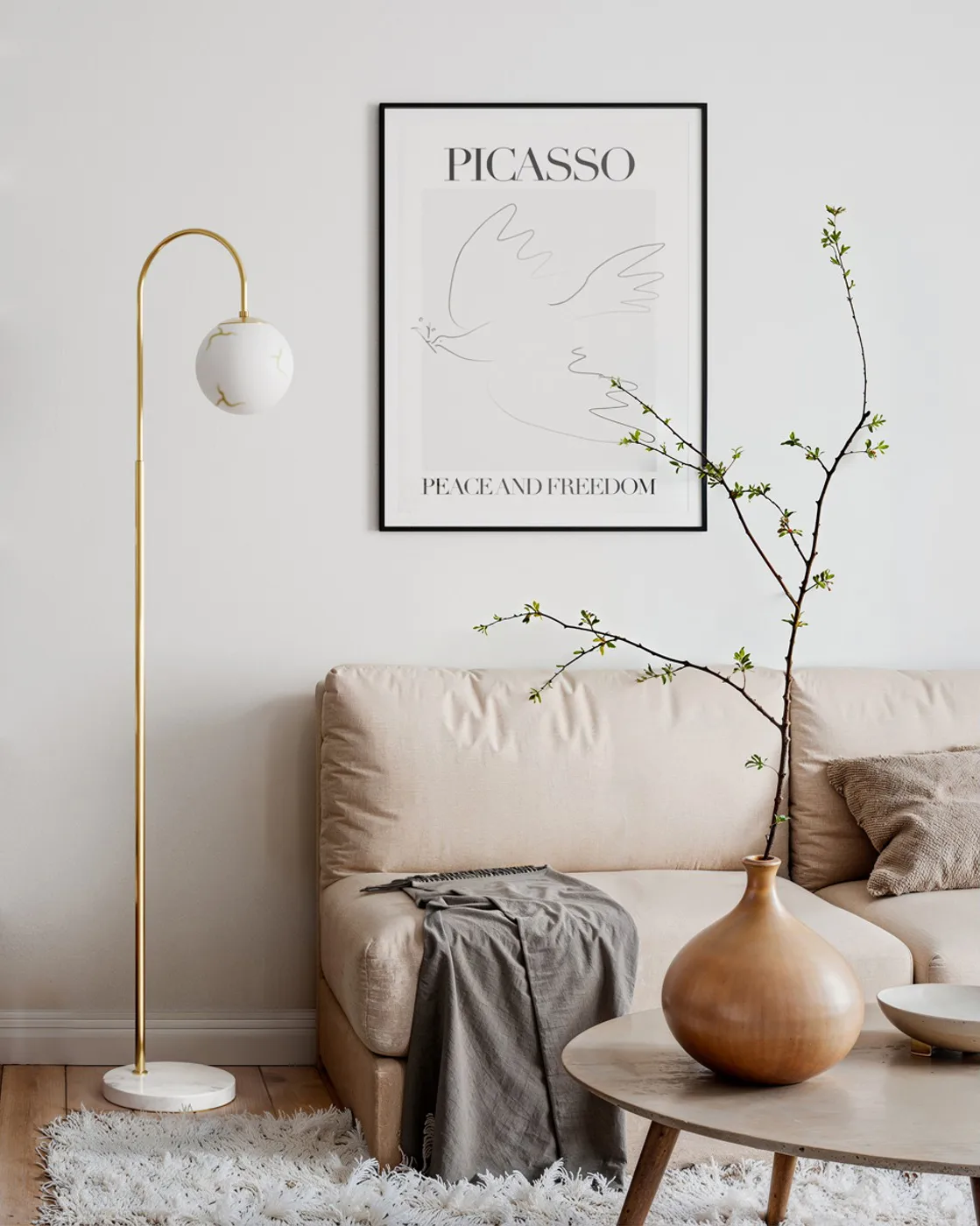 벨라지오 플로어 조명 163 cm, Brass-white By Rydéns | 바이뤼덴스