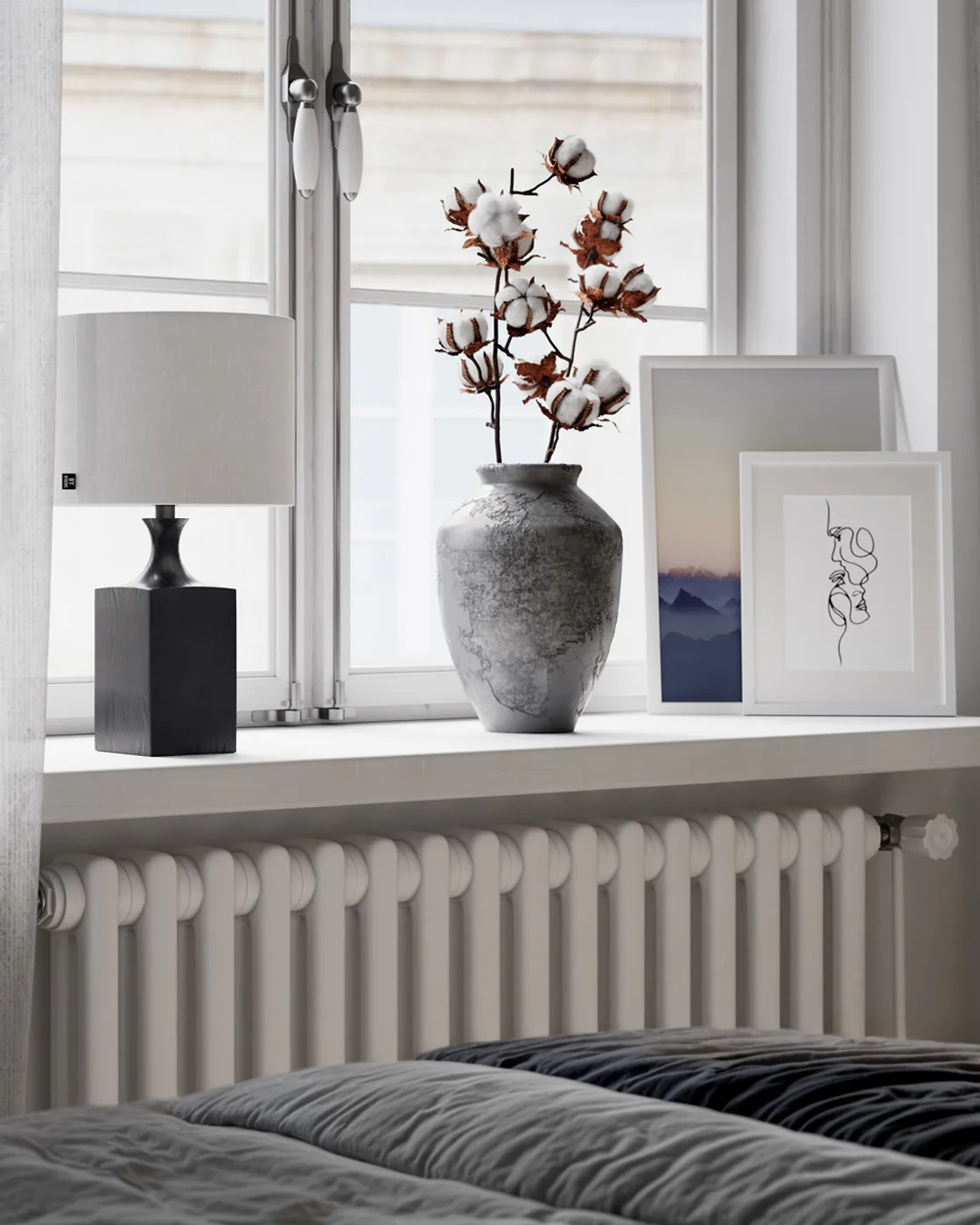 우디 테이블 조명 41 cm, Black-white By Rydéns | 바이뤼덴스