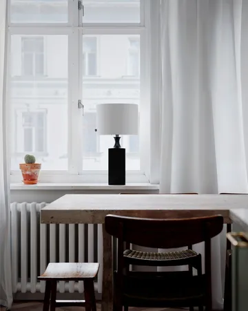 우디 테이블 조명 56 cm - Black-white - By Rydéns | 바이뤼덴스