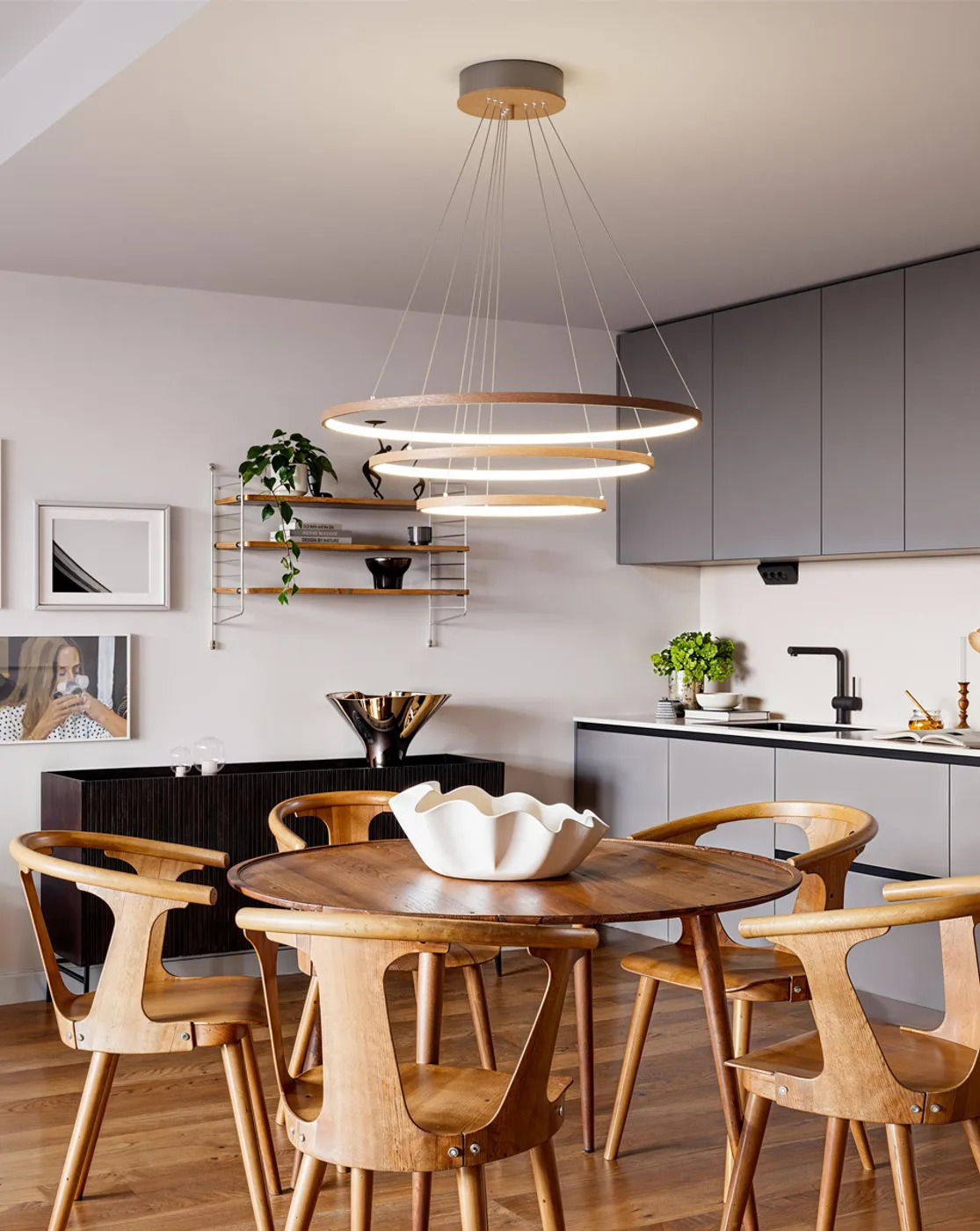 트리오네 천장 조명 Ø80 cm, Walnut By Rydéns | 바이뤼덴스