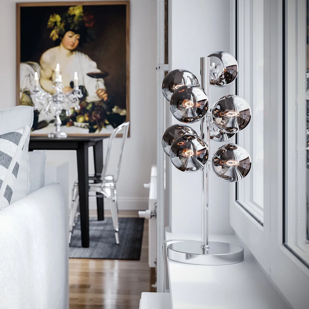 Splendor 테이블 조명, chrome-smoke grey By Rydéns | 바이뤼덴스