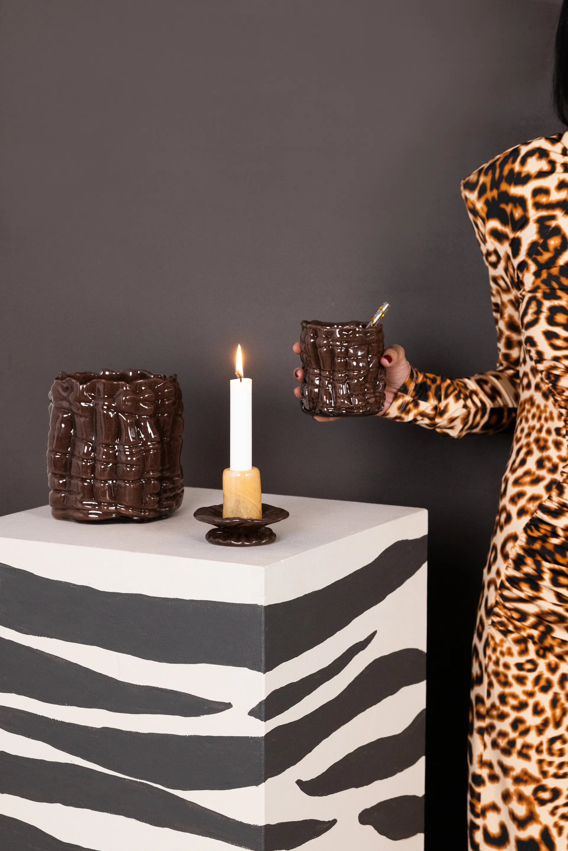 라란느 캔들 홀더 Ø10 cm, Brown Byon | 바이온