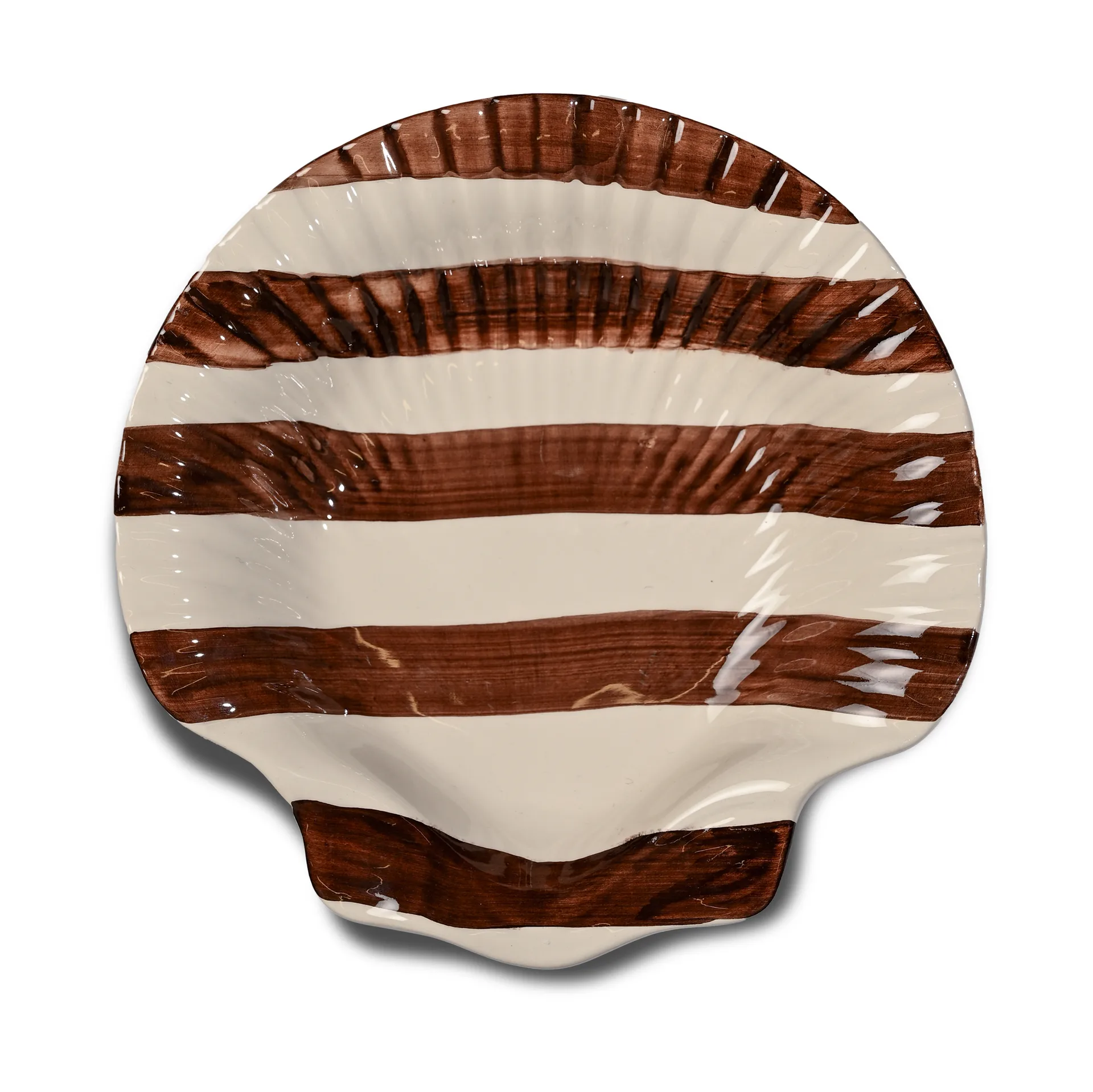 아르모나 스트라이프 플레이트 23.5x23.5 cm, Dark brown-white Byon | 바이온