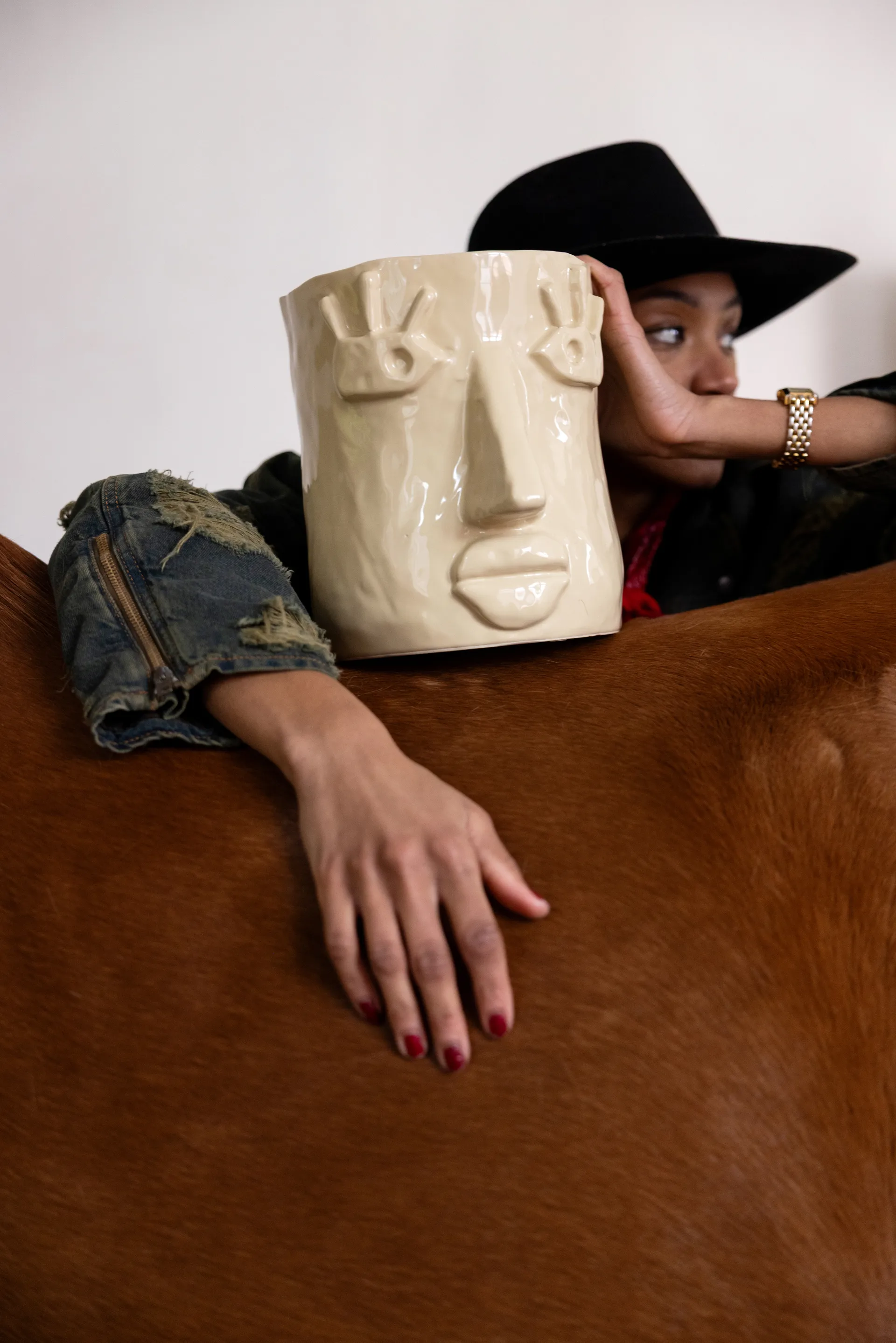 페이시 화병 L 24x19x22 cm, Beige Byon | 바이온