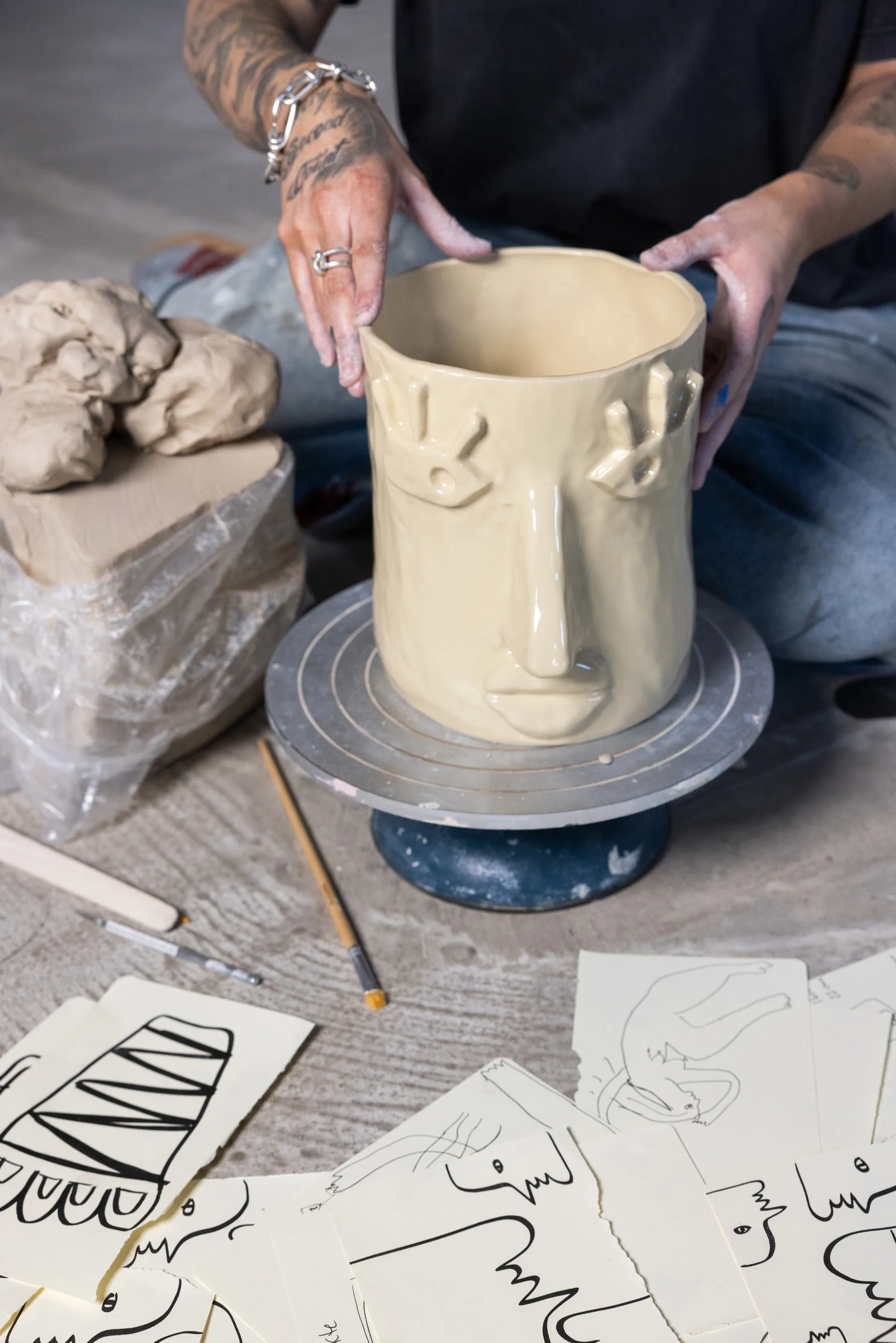 페이시 화병 L 24x19x22 cm, Beige Byon | 바이온