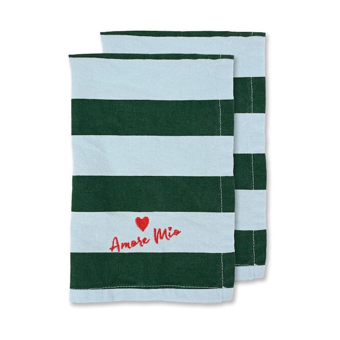 Love 냅킨 45x45 cm 2개 세트 - Green-light blue - Byon | 바이온