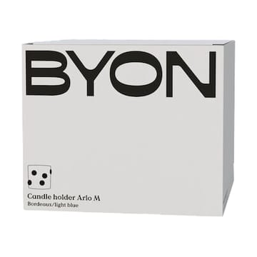 아를로 캔들 홀더 M 15 cm - Wine red-light blue - Byon | 바이온