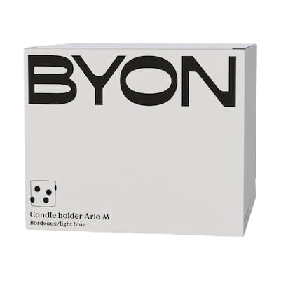 아를로 캔들 홀더 M 15 cm, Wine red-light blue Byon | 바이온