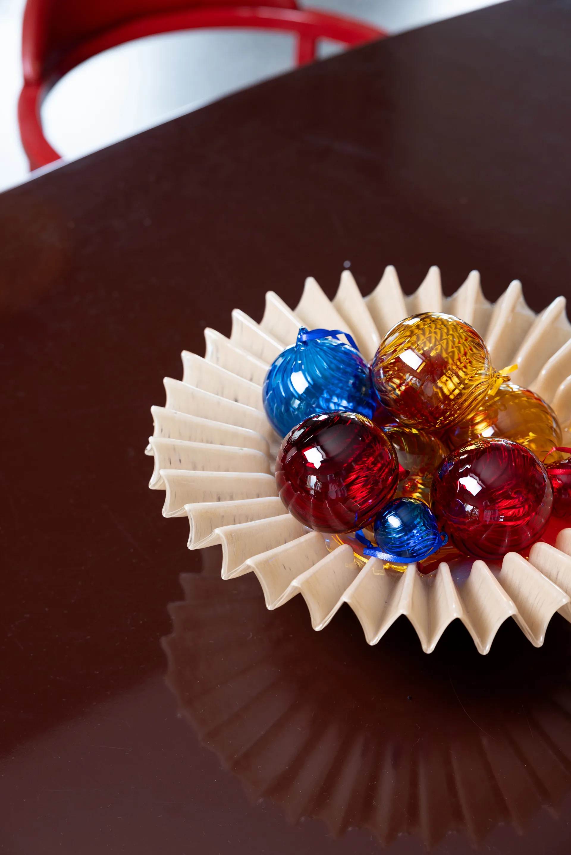 오패시티 크리스마스 트리 볼 M Ø8 cm 2개 세트, Blue Byon | 바이온