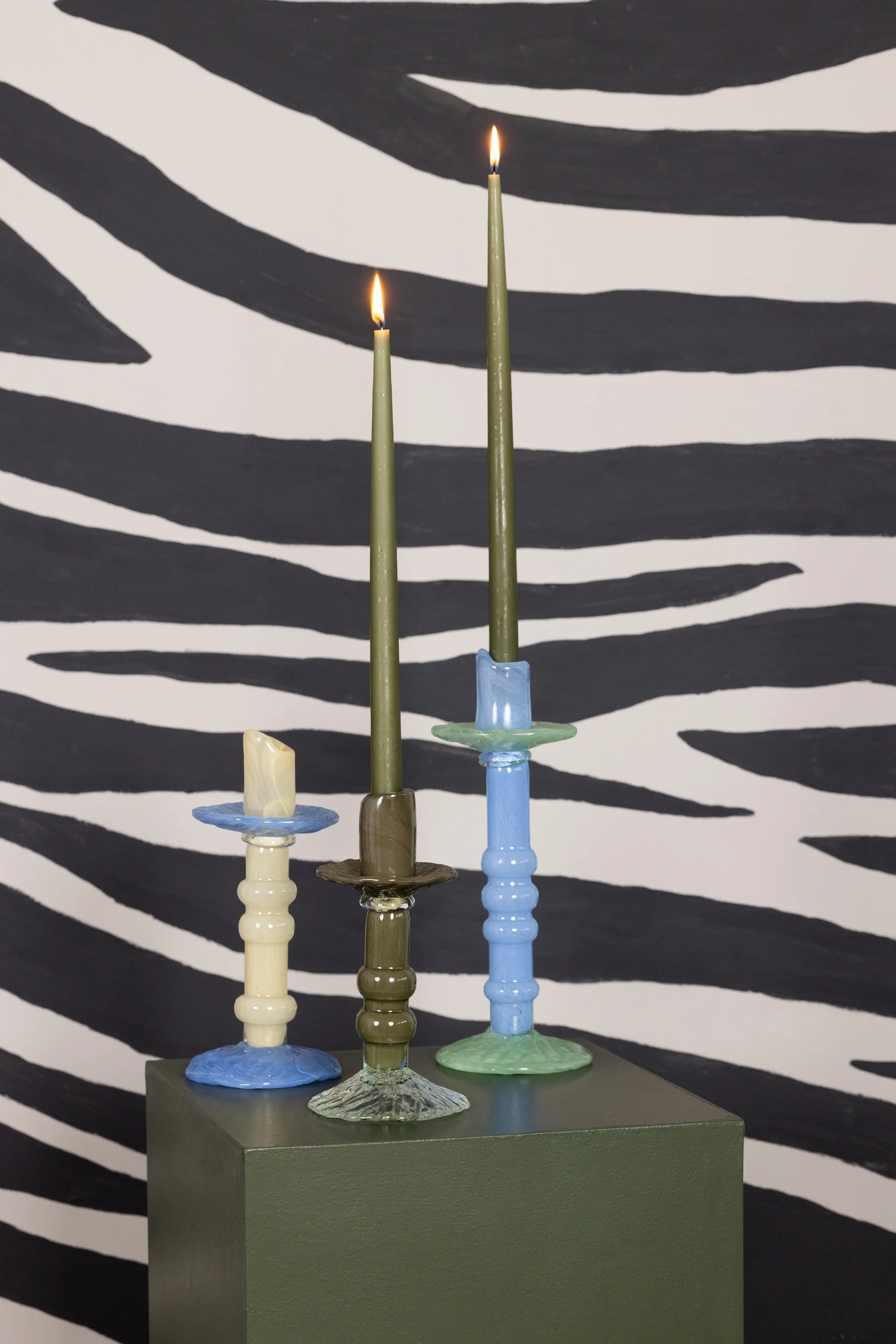 라라 캔들 홀더 S 22 cm, Green-clear Byon | 바이온