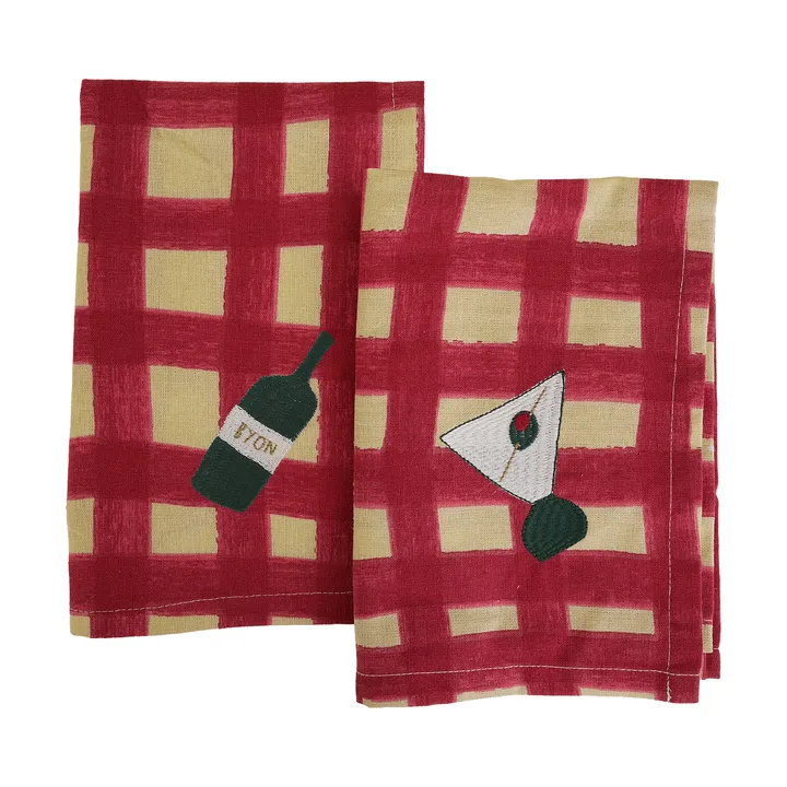 Sera 냅킨 2개입 - Red, 45x45 cm - Byon | 바이온