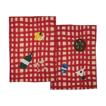 Sera 키친 타월 2개입 - Red, 50x70 cm - Byon | 바이온