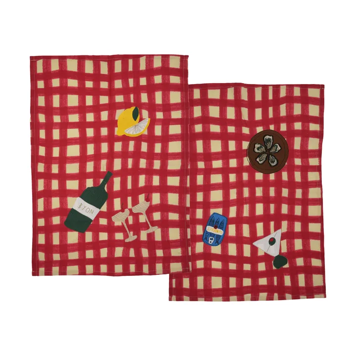 Sera 키친 타월 2개입 - Red, 50x70 cm - Byon | 바이온
