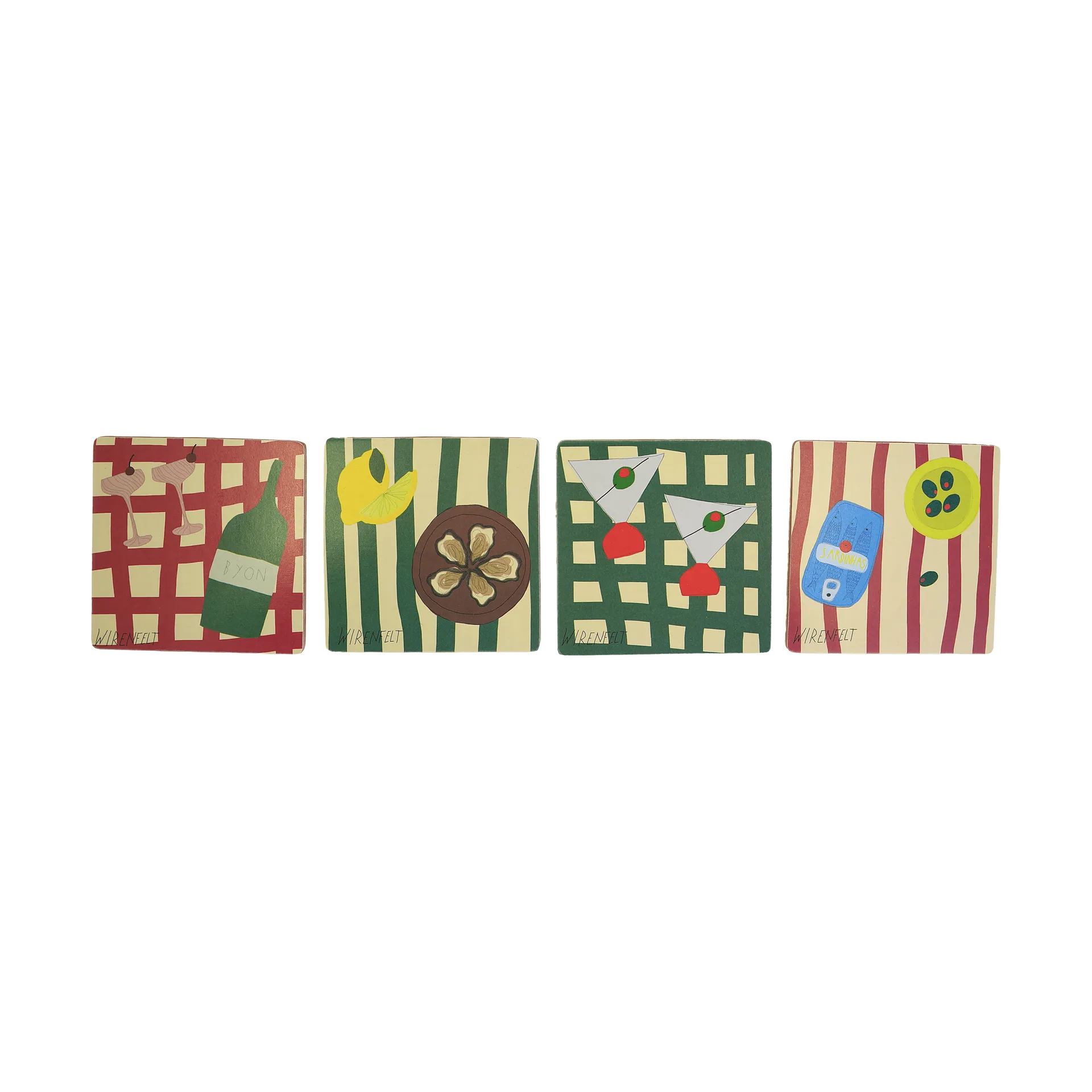 Sera 유리 코스터 4개 세트, 믹스, 9x9 cm Byon | 바이온