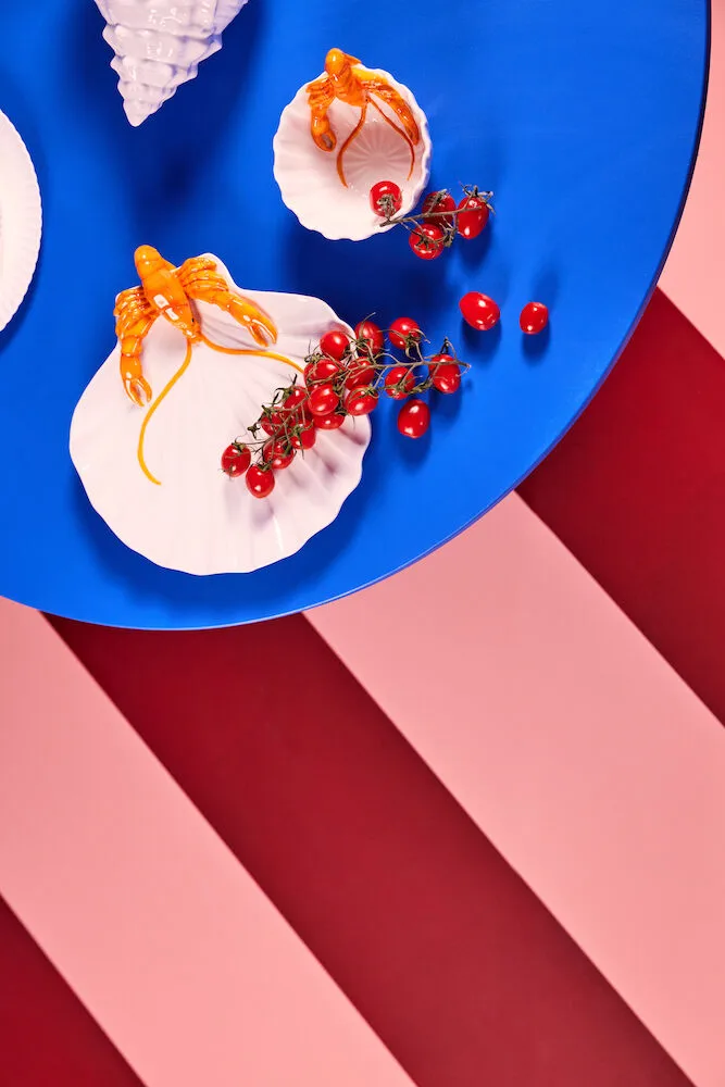 롭스티 서빙 접시, White-orange Byon | 바이온