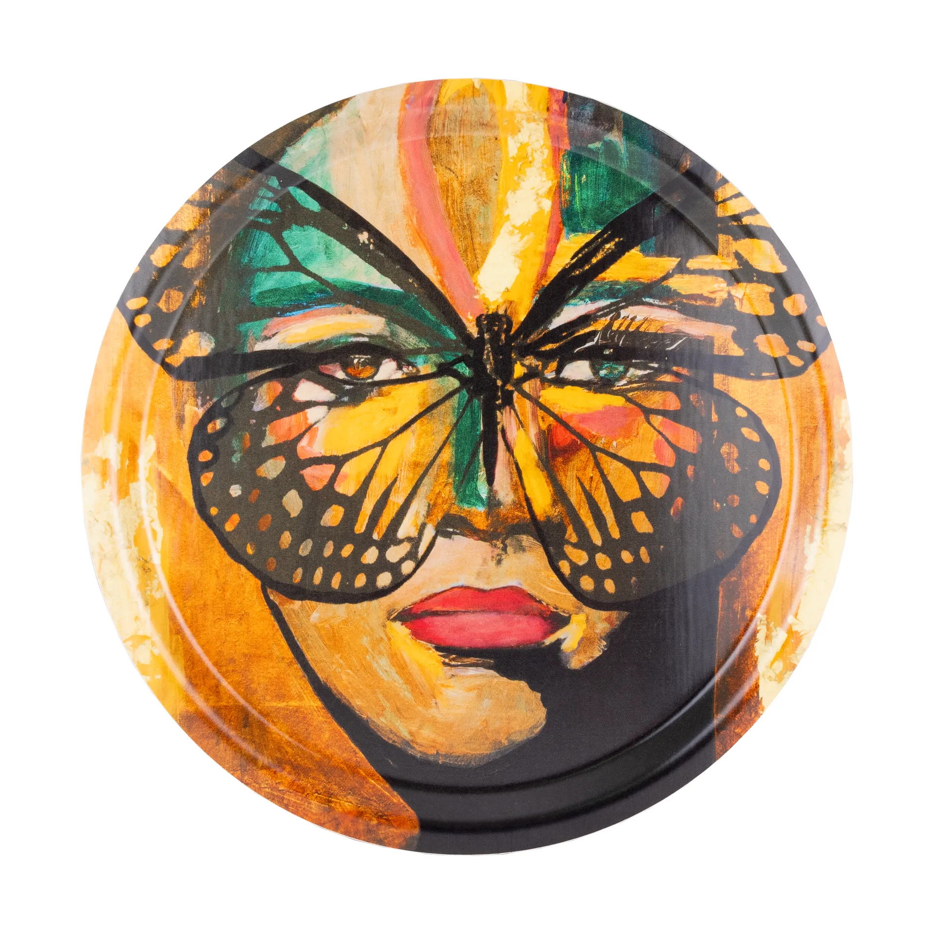골든 버터플라이 트레이 Ø31 cm, Orange-black Carolina Gynning | 카롤리나 귀닝