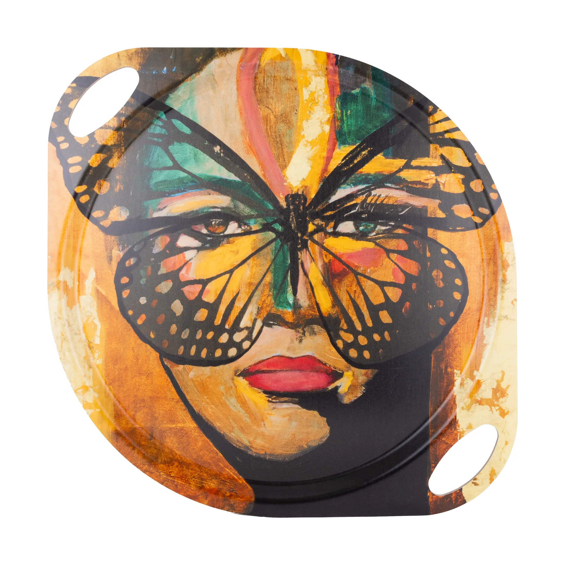 골든 버터플라이 트레이 손잡이 포함 38x47 cm, Orange-black Carolina Gynning | 카롤리나 귀닝