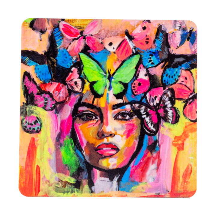 커밍 백 투 라이프 글라스 코스터 9x9 cm - Multi - Carolina Gynning | 카롤리나 귀닝