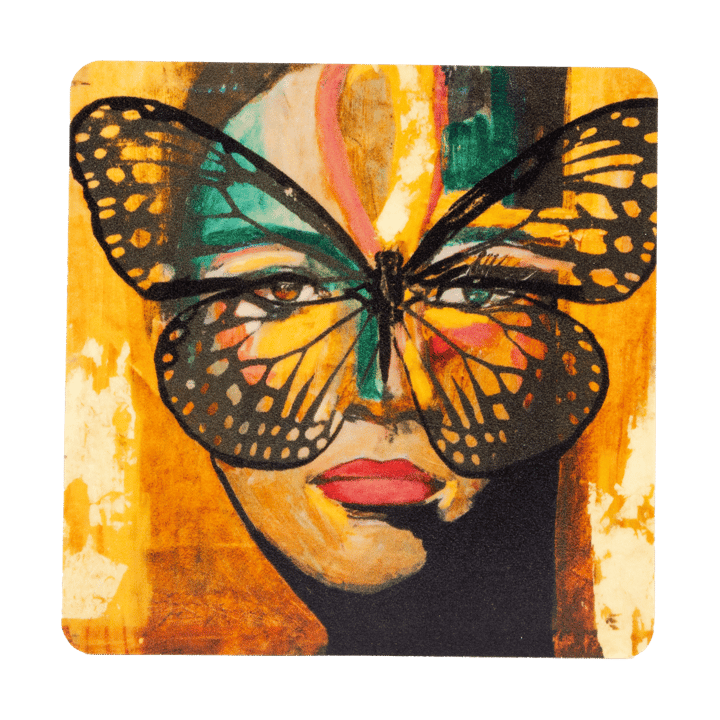 골든 버터플라이 코스터 9x9 cm - Orange-black - Carolina Gynning | 카롤리나 귀닝