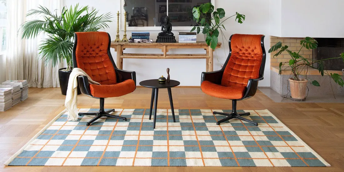 하벨리 러그 230x320 cm, Heaven blue-light khaki-rust Chhatwal & Jonsson | 샤트왈앤존슨