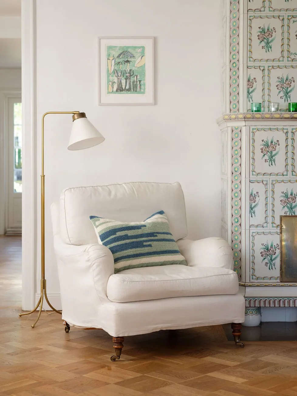 스트라이프 아시스 쿠션 커버 40x60 cm, Heaven blue-aqua-off white Chhatwal & Jonsson | 샤트왈앤존슨